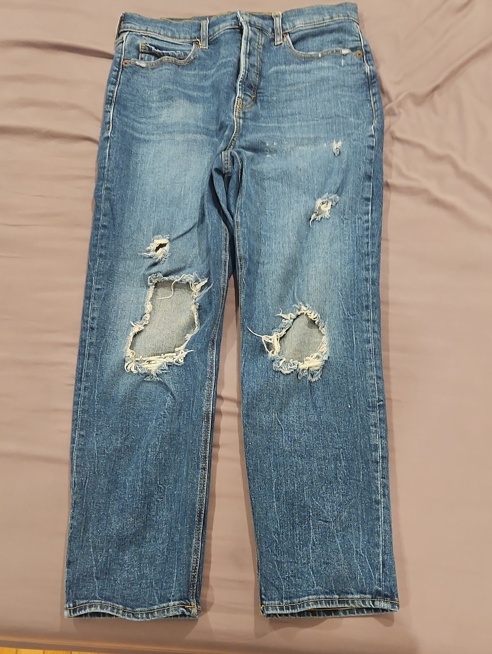 Old Navy Distressed Light Blue Boyfriend Jeans